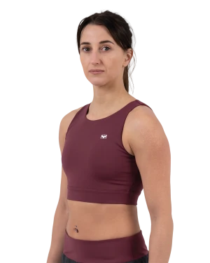 Hearts Cropped Tank Top - Bordeaux