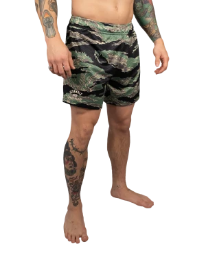 Mesh Hybrid Grappling Shorts - Tiger Camo