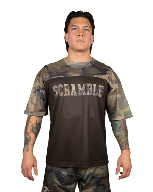 Mesh Hybrid Grappling Top - Woodland Camo