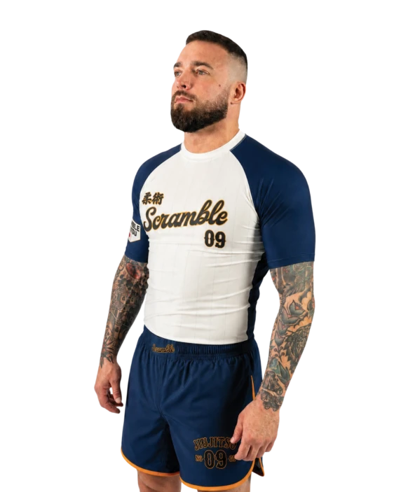 Yakyu Short Sleeved Rashguard - Navy / Ivory Yakyu Short Sleeved Rashguard - Navy / Ivory