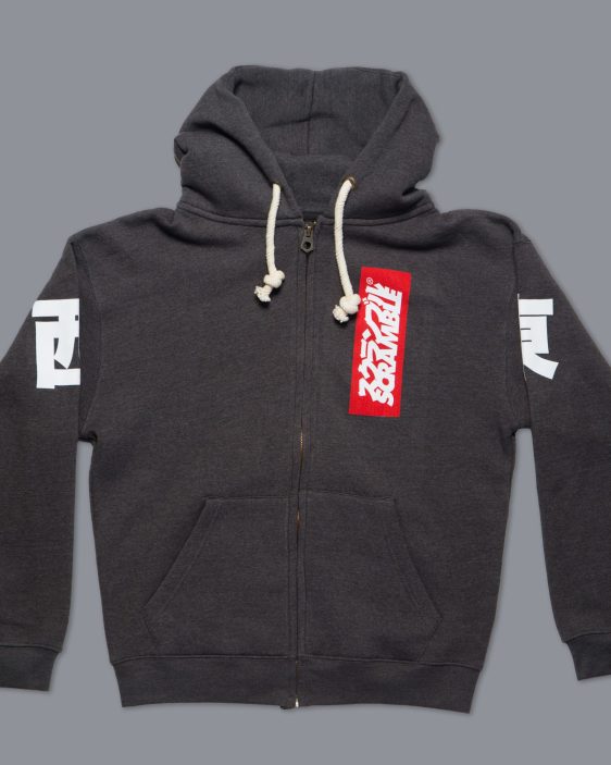 East/West Zip Hoodie - Black Melange