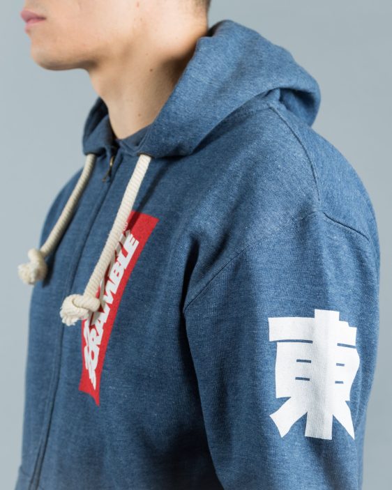 East/West Zip Hoodie - Navy Melange