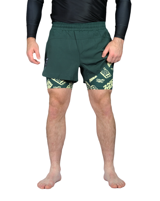 Combination Shorts - Forest Green/ Logotypes