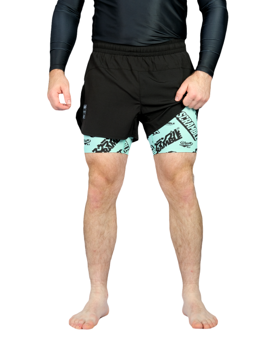 Combination Shorts - Seafoam/ Logotypes