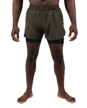 Combination Shorts - Khaki Green / Black