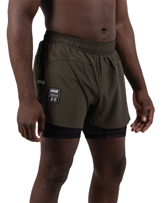 Combination Shorts - Khaki Green / Black