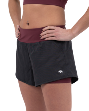 Hearts Combination Shorts - Grey/Burgundy Hearts Combination Shorts - Grey/Burgundy