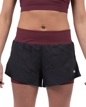 Hearts Combination Shorts - Grey/Burgundy Hearts Combination Shorts - Grey/Burgundy