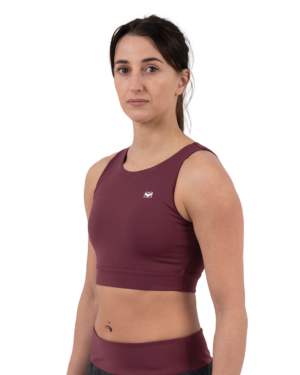 Hearts Cropped Tank Top - Burgundy