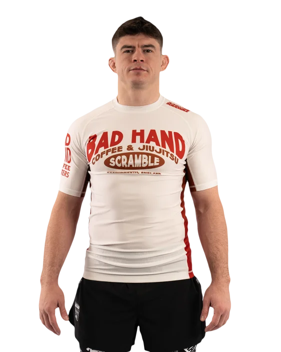 Scramble x Bad Hand Coffee Rashguard - White