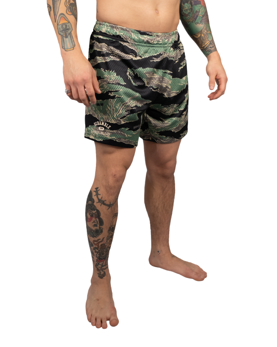 Mesh Hybrid Grappling Shorts - Tiger Camo Mesh Hybrid Grappling Shorts - Tiger Camo