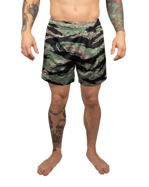 Mesh Hybrid Grappling Shorts - Tiger Camo