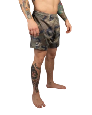 Mesh Hybrid Grappling Shorts - Woodland Camo