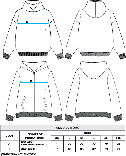 Hoodie Size guide