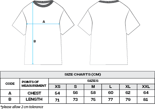 T-shirt Size guide