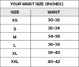 Shorts Size guide