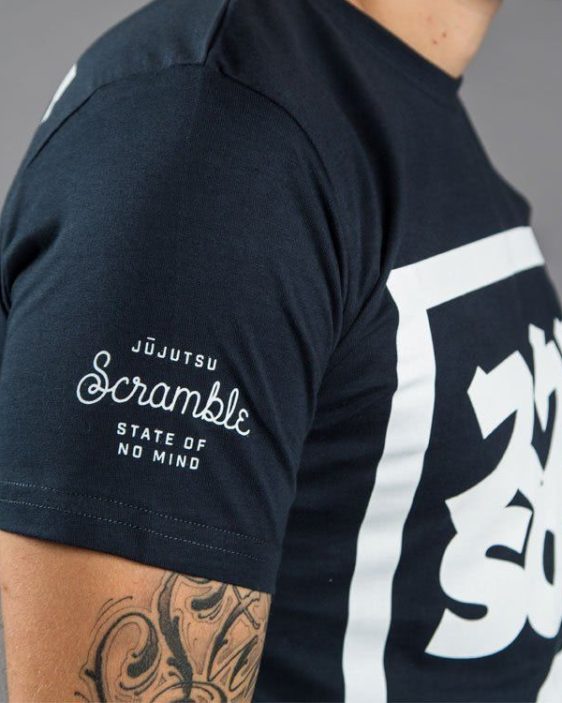 Scramble "Split Logo" Slim Fit T-Shirt - Navy Blue