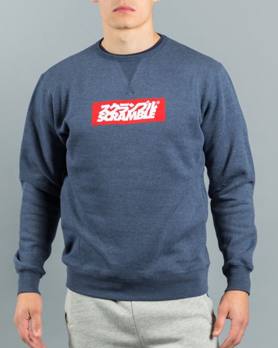 Scramble Box Logo Crew Neck - Navy