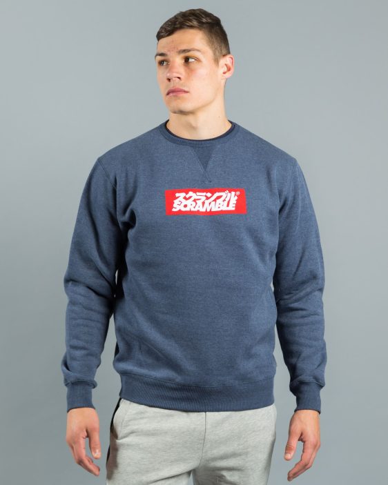 Scramble Box Logo Crew Neck - Navy