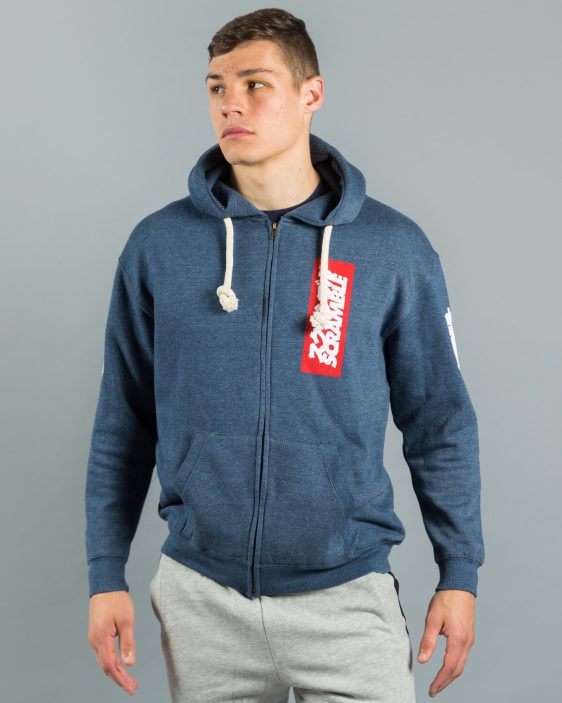 East/West Zip Hoodie - Navy Melange