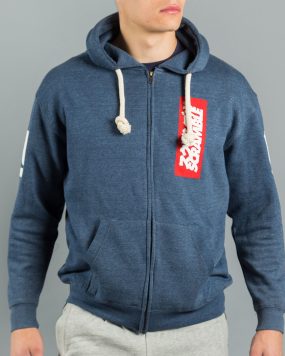 East/West Zip Hoodie - Navy Melange