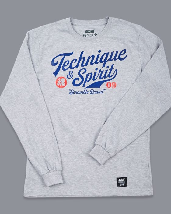 Scramble Technique and Spirit Long Sleeve Tee - Grey