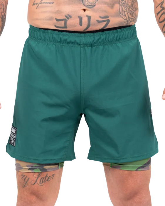 Scramble Combination Shorts - Green / Woodland Camo