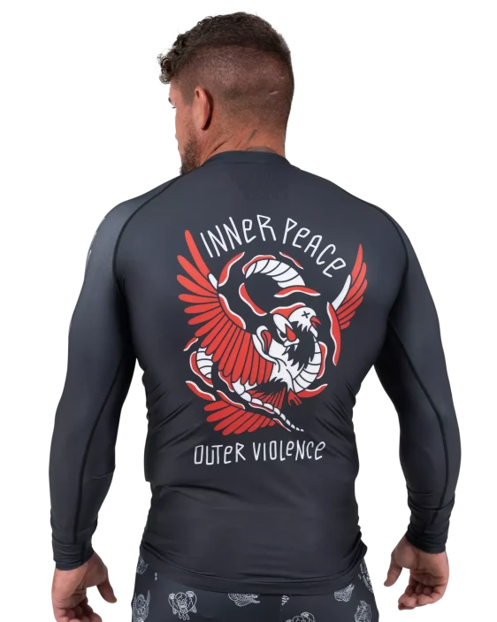 Scramble Peace and Violence Rashguard - Black