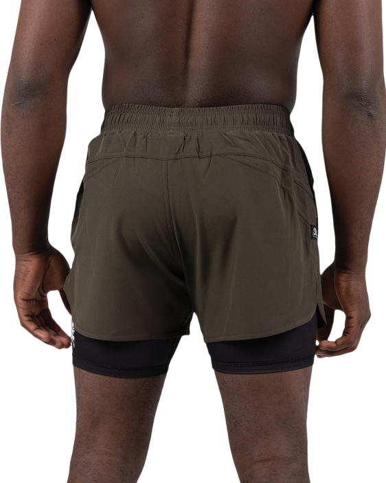 Combination Shorts - Khaki Green / Black