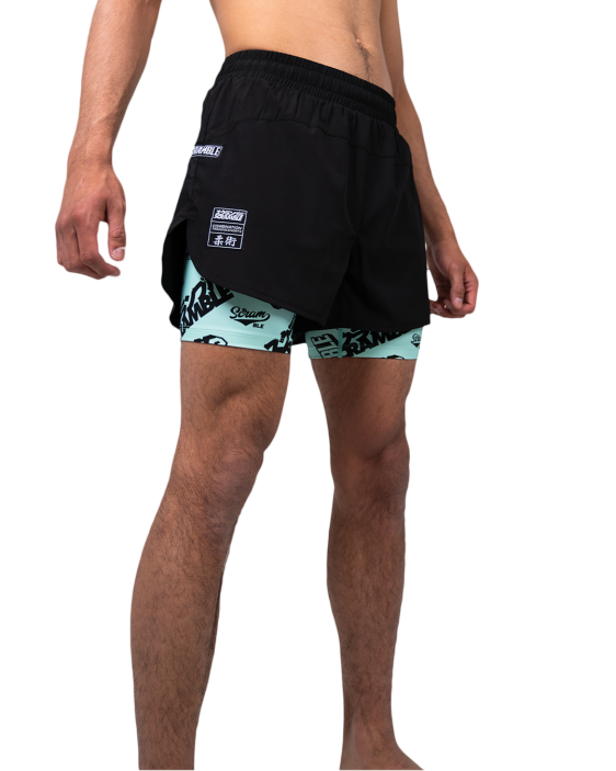 Combination Shorts - Seafoam/ Logotypes