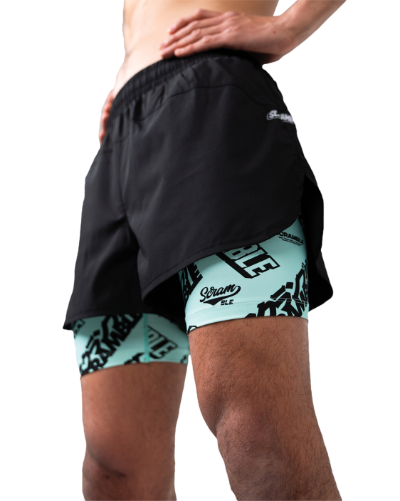 Combination Shorts - Seafoam/ Logotypes