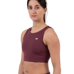 Hearts Cropped Tank Top - Burgundy