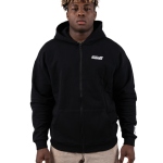 Puff Print Zip-Up Hoody - Black