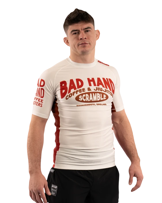 Scramble x Bad Hand Coffee Rashguard - White