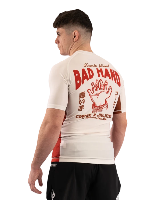 Scramble x Bad Hand Coffee Rashguard - White