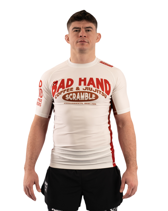 Scramble x Bad Hand Coffee Rashguard - White