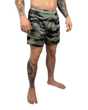 Mesh Hybrid Grappling Shorts - Tiger Camo