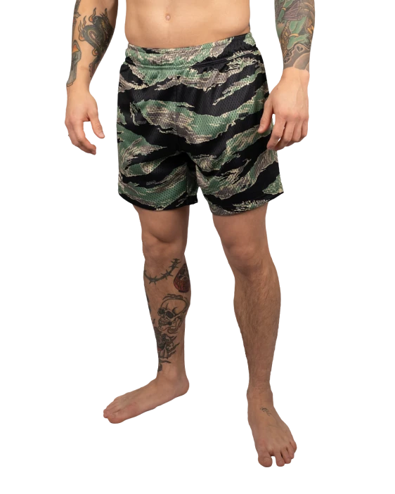 Mesh Hybrid Grappling Shorts - Tiger Camo Mesh Hybrid Grappling Shorts - Tiger Camo