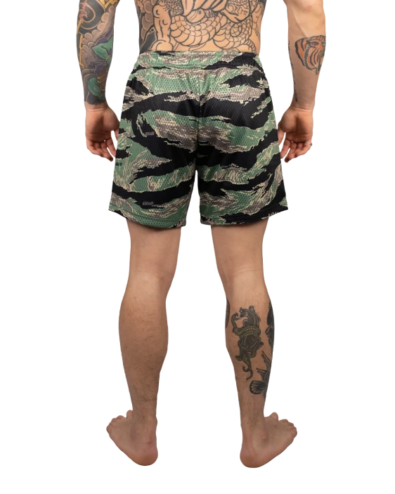 Mesh Hybrid Grappling Shorts - Tiger Camo Mesh Hybrid Grappling Shorts - Tiger Camo