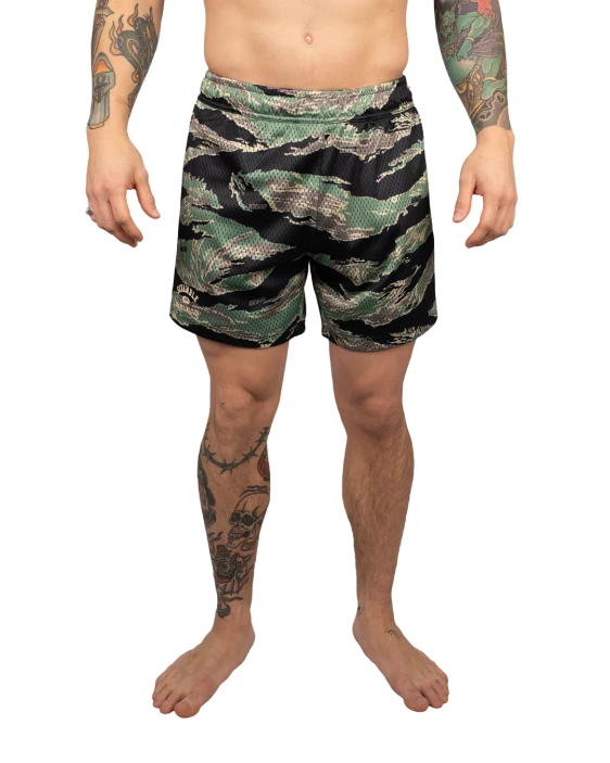 Mesh Hybrid Grappling Shorts - Tiger Camo Mesh Hybrid Grappling Shorts - Tiger Camo
