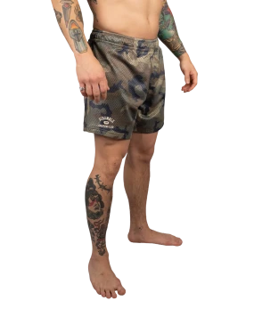 Mesh Hybrid Grappling Shorts - Woodland Camo