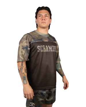 Mesh Hybrid Grappling Top - Woodland Camo
