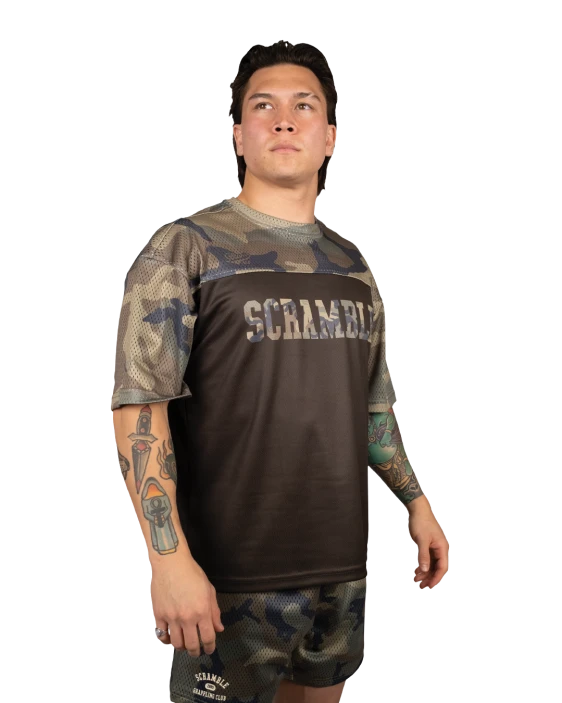 Mesh Hybrid Grappling Top - Woodland Camo Mesh Hybrid Grappling Top - Woodland Camo