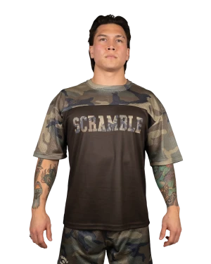 Mesh Hybrid Grappling Top - Woodland Camo